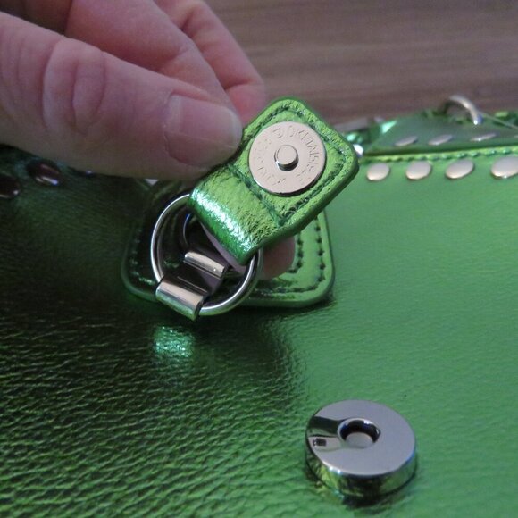 URBAN OUTFITTERS Devon Studded Mini Shoulder Bag in Metallic Green Y2K Glam NWT - Picture 14 of 15